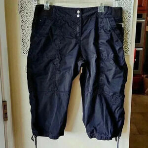 Loft Marisa Cropped Lightweight Cotton Cargo Pants Drawstring Leg Openings